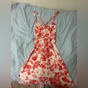 Floral Red and Cream Sundress - Women's Sleeveless Dress
